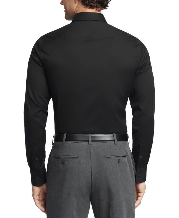 カルバンクライン メンズ トップス シャツ スリムフィット コットン Calvin Klein Mens Refined Cotton Stretch Dress Shirt Regular Slim Fit BLACK ブラック
