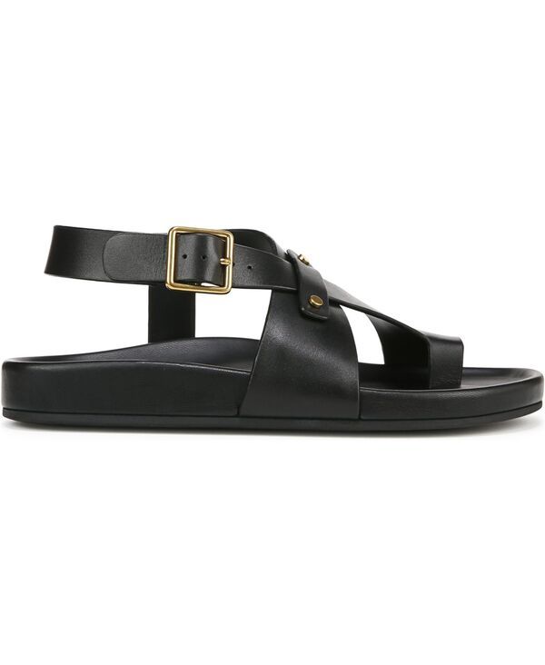 フランコサルト レディース シューズ サンダル Franco Sarto Blair Toe Loop Round Toe Buckle Flat Sandals Black Leather ブラック フランコサルト レディース シューズ サンダル Franco Sarto Blair Toe Loop Round Toe Buckle Flat Sandals Black Leather ブラック