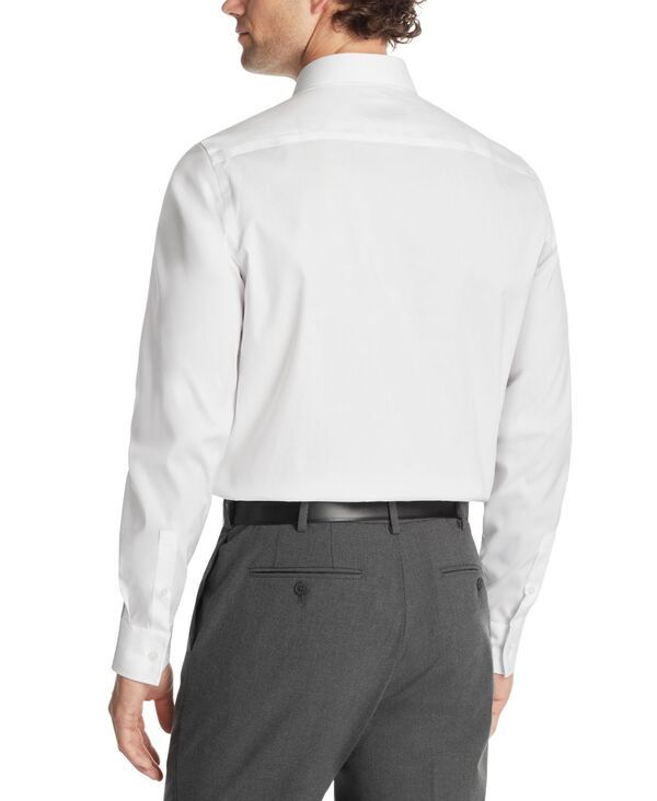 カルバンクライン メンズ トップス シャツ スリムフィット コットン Calvin Klein Mens Refined Cotton Stretch Dress Shirt Regular Slim Fit White ホワイト