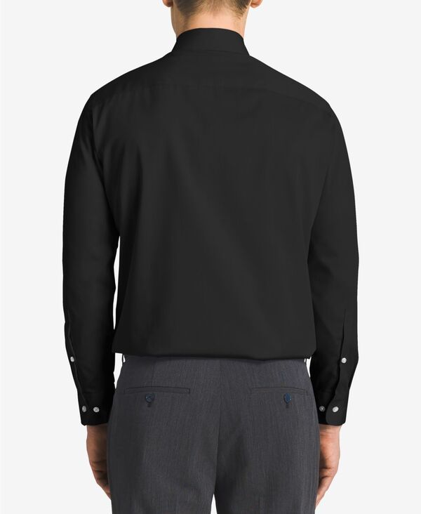 カルバンクライン メンズ トップス シャツ スリムフィット Calvin Klein Mens NonIron Performance Herringbone Dress Shirt Classic Slim Fit Black ブラック
