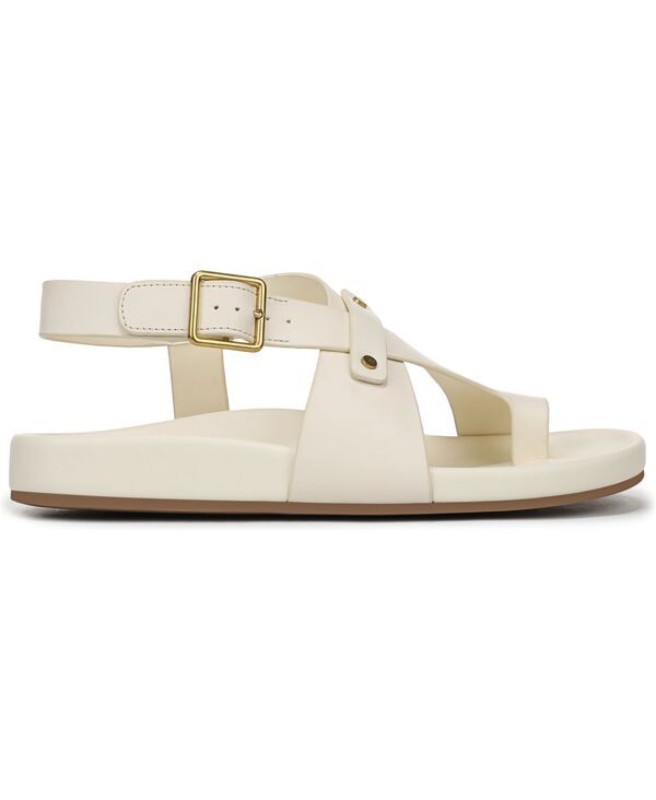 フランコサルト レディース シューズ サンダル Franco Sarto Blair Toe Loop Round Toe Buckle Flat Sandals Marshmallowhite Leather ホワイト
