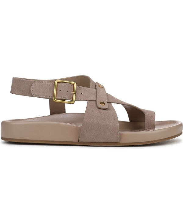 フランコサルト レディース シューズ サンダル Franco Sarto Blair Toe Loop Round Toe Buckle Flat Sandals Beige Suede ベージュ