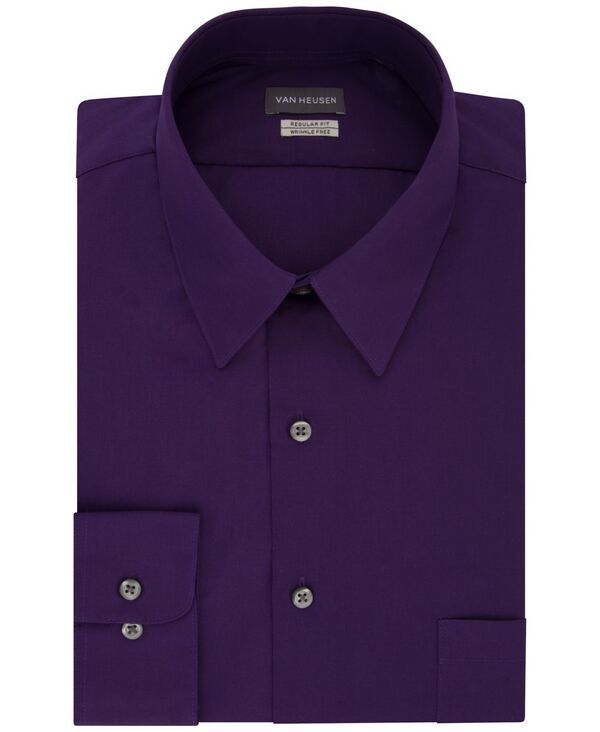 ヴァンハウセン メンズ トップス シャツ Van Heusen Mens Poplin Dress Shirt Classic Athletic Fit Purple Velvet パープル ヴァンハウセン メンズ トップス シャツ Van Heusen Mens Poplin Dress Shirt Classic Athletic Fit Purple Velvet パープル