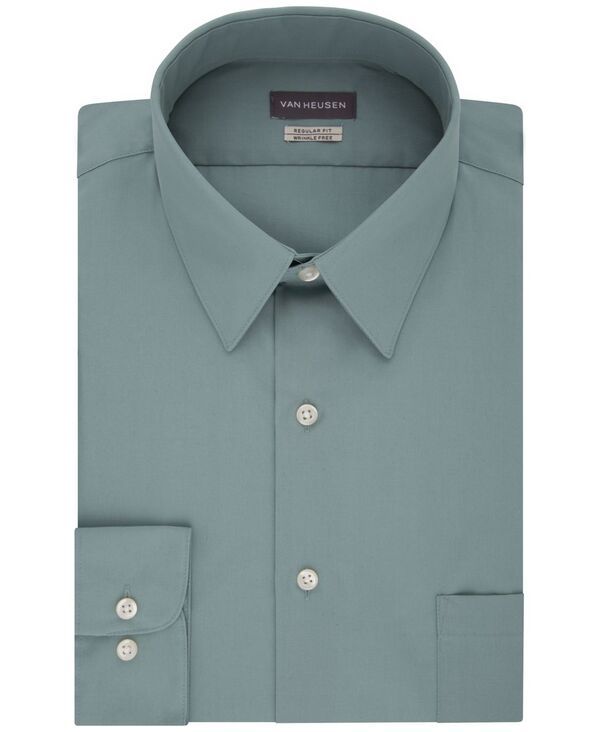 ヴァンハウセン メンズ トップス シャツ Van Heusen Mens Poplin Dress Shirt Classic Athletic Fit Ocean Mist