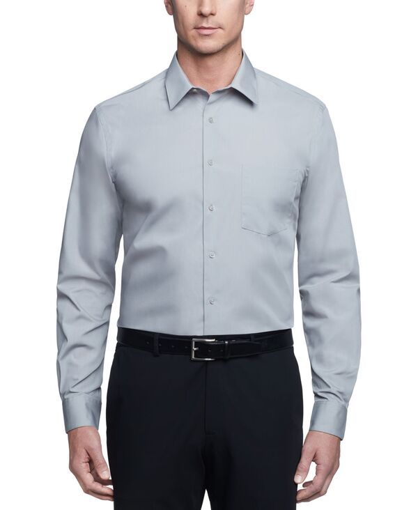ヴァンハウセン メンズ トップス シャツ Van Heusen Mens Poplin Dress Shirt Classic Athletic Fit Greystone