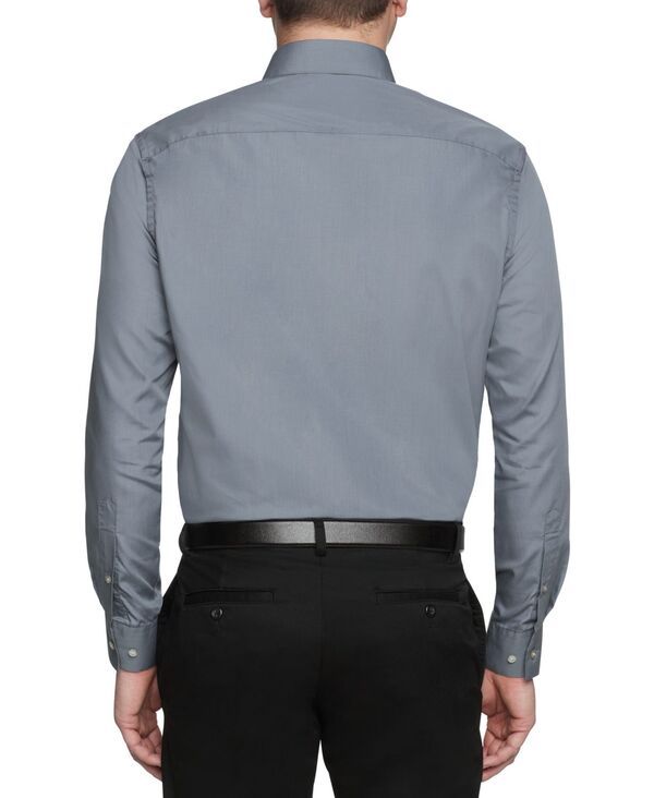 ヴァンハウセン メンズ トップス シャツ Van Heusen Mens Poplin Dress Shirt Classic Athletic Fit Grey グレー