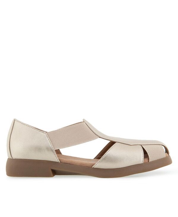 エアロソールズ レディース シューズ サンダル Aerosoles Womens 4Give Closed Toe Sandals Soft Gold Polyurethane ゴールド