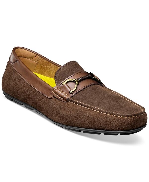 フローシャイム メンズ シューズ スリッポン・ローファー Florsheim Mens Motor Moc Toe Bit Driver Brown Suede ブラウン