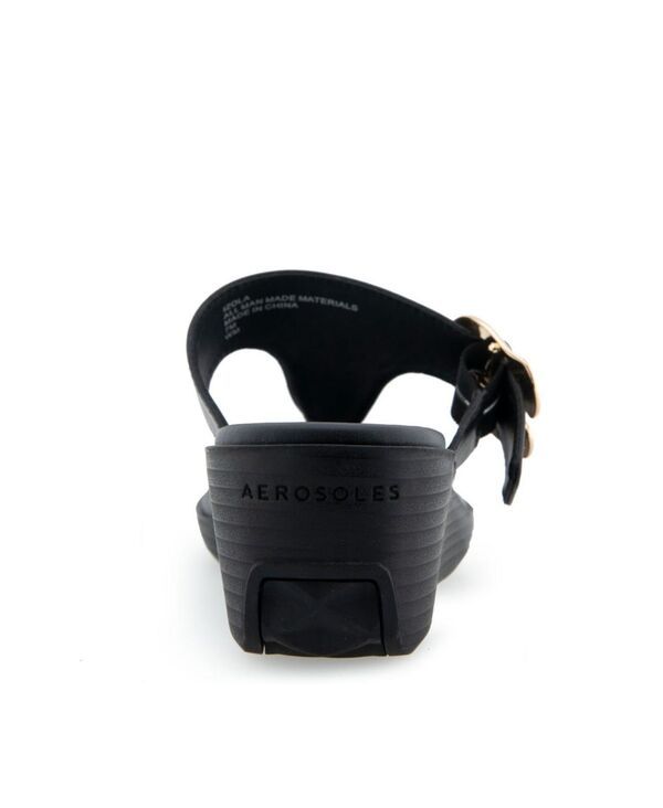 エアロソールズ レディース シューズ サンダル Aerosoles Womens Izola Wedge Sandals Black Polyurethane ブラック