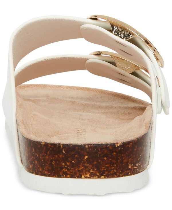 マッデンガール レディース シューズ サンダル Madden Girl Bodie Buckle Footbed Slide Sandals White Box Patent ホワイト