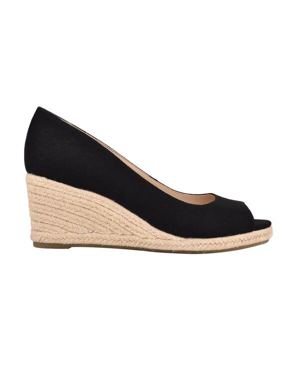 バンドリーノ レディース シューズ サンダル Bandolino Womens Nuri Peep Toe Espadrille Wedge Sandals Black ブラック バンドリーノ レディース シューズ サンダル Bandolino Womens Nuri Peep Toe Espadrille Wedge Sandals Black ブラック