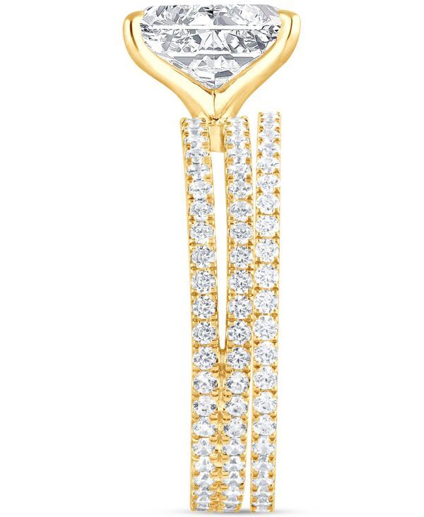 バッジェリーミシュカ レディース アクセサリー リング Badgley Mischka Certified Lab Grown Diamond Radiant Bridal Set 3 ctw in 14k Yellow イエロー