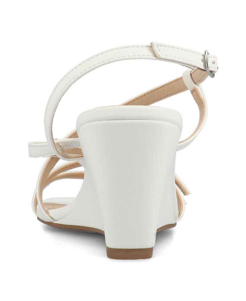 ジュルネ コレクション レディース シューズ サンダル Journee Collection Womens Clinne Multi Strap Wedge Sandals White ホワイト ジュルネ コレクション レディース シューズ サンダル Journee Collection Womens Clinne Multi Strap Wedge Sandals White ホワイト