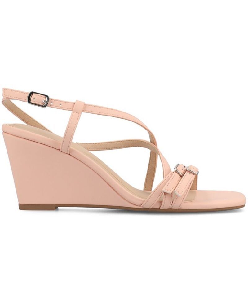 ジュルネ コレクション レディース シューズ サンダル Journee Collection Womens Clinne Multi Strap Wedge Sandals Pink ピンク