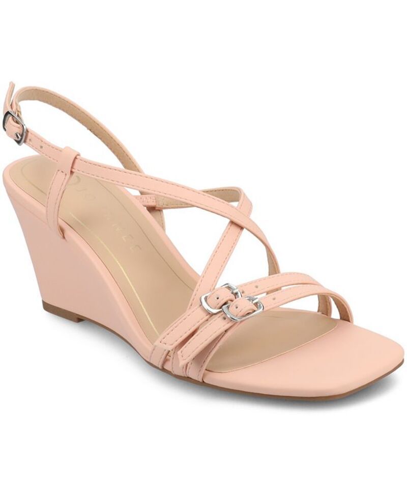 ジュルネ コレクション レディース シューズ サンダル Journee Collection Womens Clinne Multi Strap Wedge Sandals Pink ピンク