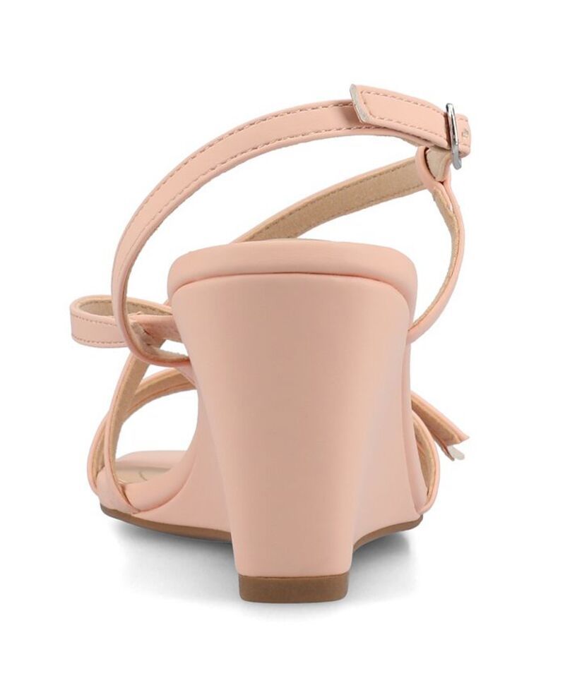 ジュルネ コレクション レディース シューズ サンダル Journee Collection Womens Clinne Multi Strap Wedge Sandals Pink ピンク