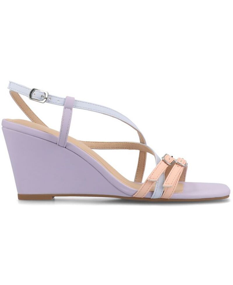 ジュルネ コレクション レディース シューズ サンダル Journee Collection Womens Clinne Multi Strap Wedge Sandals Multi マルチカラー