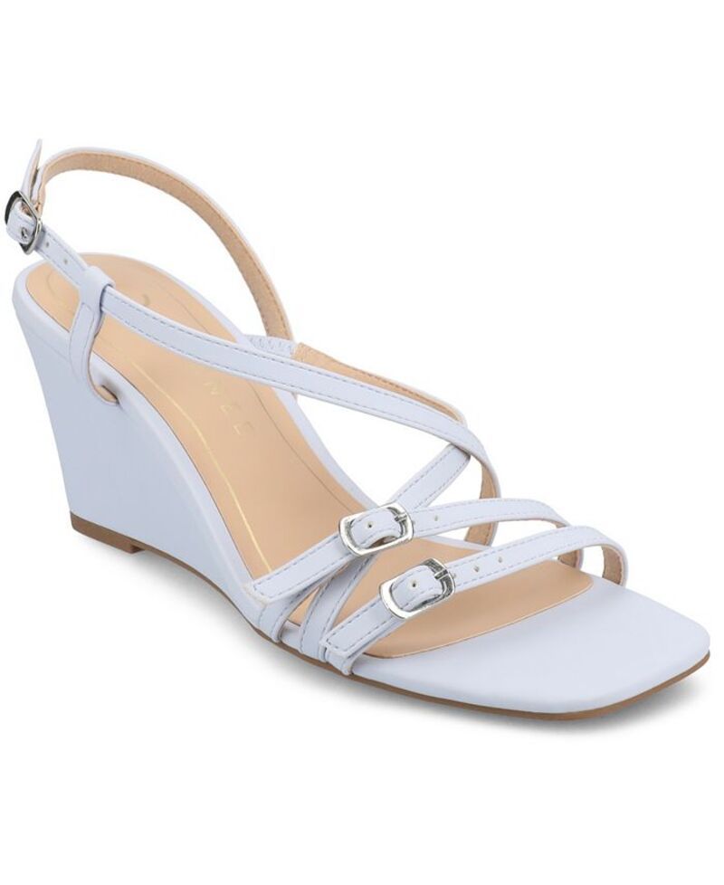 ジュルネ コレクション レディース シューズ サンダル Journee Collection Womens Clinne Multi Strap Wedge Sandals Light Blue ブルー