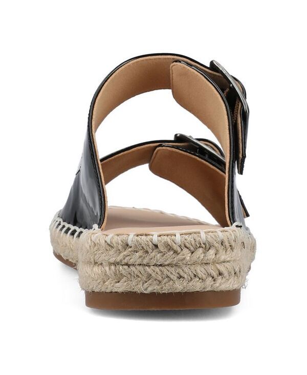 ジュルネ コレクション レディース シューズ サンダル Journee Collection Womens Tresah Double Strap Espadrille Sandals Black Patent ブラック ジュルネ コレクション レディース シューズ サンダル Journee Collection Womens Tresah Double Strap Espadrille Sandals Black Patent ブラック