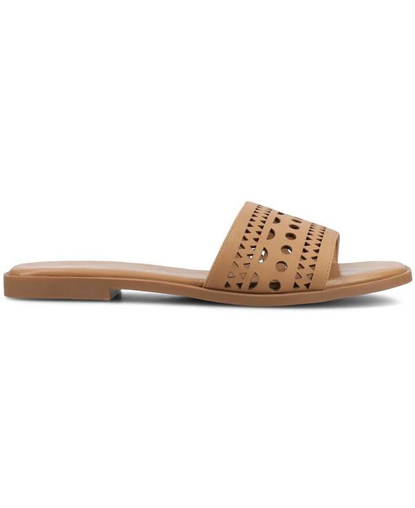 ジュルネ コレクション レディース シューズ サンダル Journee Collection Womens Brodie SlipOn Flat Sandals Tan タン