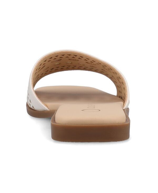 ジュルネ コレクション レディース シューズ サンダル Journee Collection Womens Brodie SlipOn Flat Sandals Bone