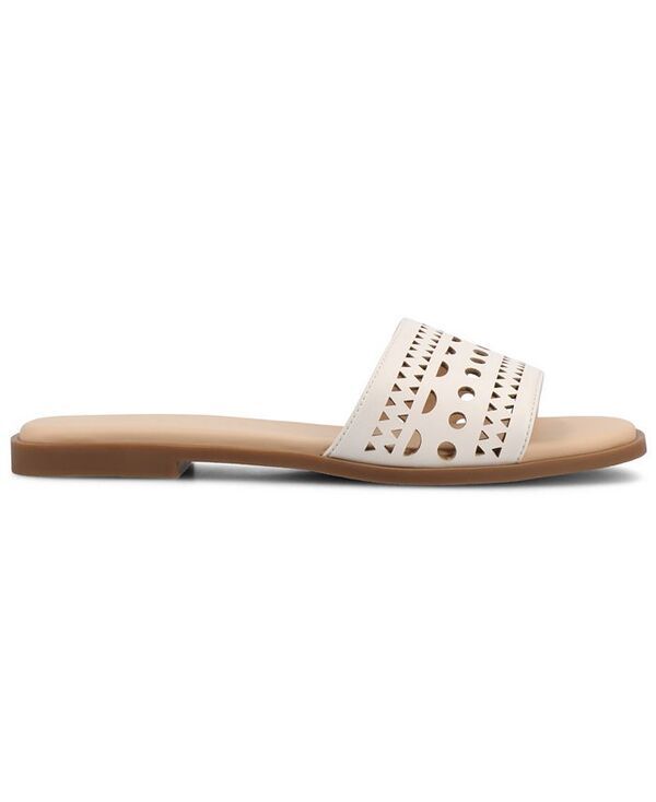 ジュルネ コレクション レディース シューズ サンダル Journee Collection Womens Brodie SlipOn Flat Sandals Bone