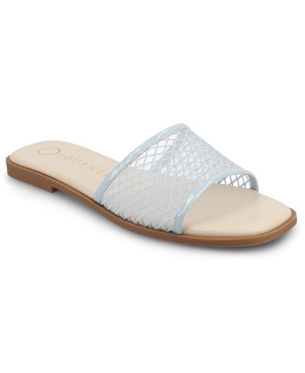 ジュルネ コレクション レディース シューズ サンダル Journee Collection Womens Breckley SlipOn Flat Sandals Light Blue ブルー