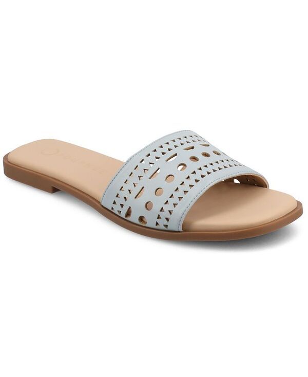 ジュルネ コレクション レディース シューズ サンダル Journee Collection Womens Brodie SlipOn Flat Sandals Blue ブルー