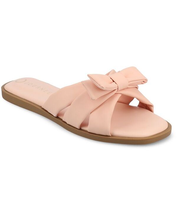 ジュルネ コレクション レディース シューズ サンダル Journee Collection Womens Prylin Bow Slip On Flat Sandals Pink ピンク