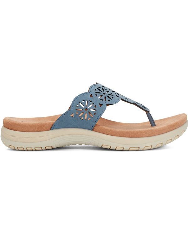 アース レディース シューズ サンダル Earth Womens Sadie TStrap Flat Sandals Blue ブルー