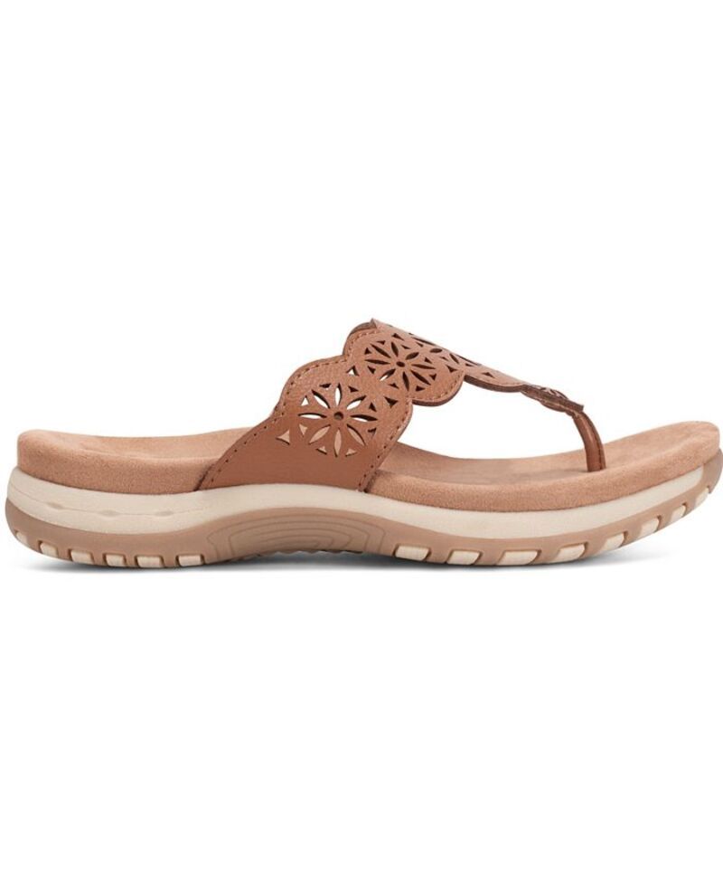 アース レディース シューズ サンダル Earth Womens Sadie TStrap Flat Sandals Cognac