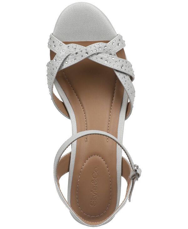 スタイルアンドコー レディース シューズ サンダル Style Co Womens Greyy Wedge Sandalsilver Sparkle シルバー