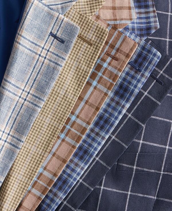 ナウティカ メンズ アウター ジャケット・ブルゾン プリント コットン コート リネン Nautica Mens Cotton Linen Printed ModernFit Sport Coat Blue Plaid ブルー