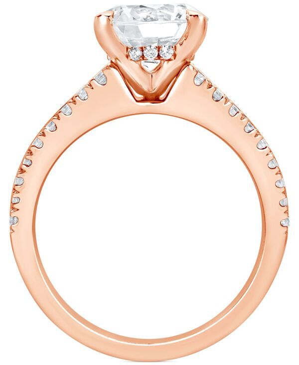 バッジェリーミシュカ レディース アクセサリー リング Badgley Mischka IGI Certified Lab Grown TwoRow Diamond Engagement Ring 3 ctw in 14k Yellowhite orose R