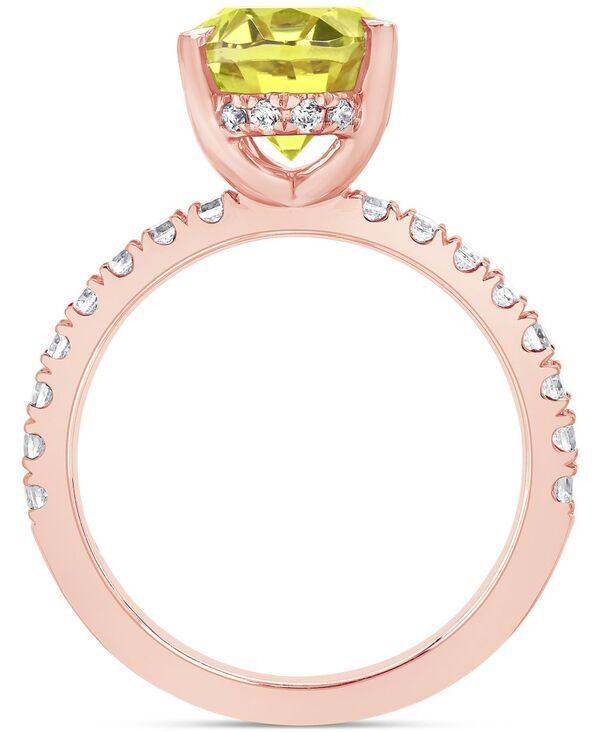 バッジェリーミシュカ レディース アクセサリー リング Badgley Mischka IGI Certified Lab Grown Yellow Diamond OvalShaped Engagement Ring 312 ctw in 14k White