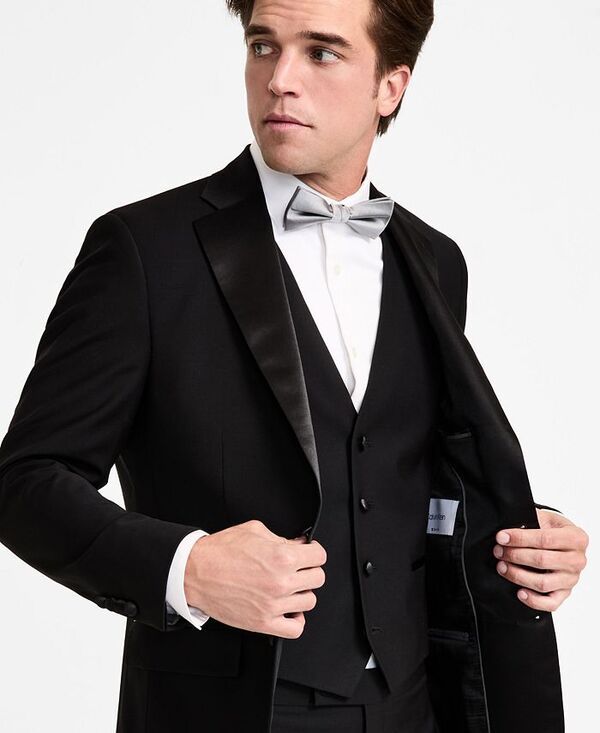 カルバンクライン メンズ アウター ジャケット・ブルゾン ウール ジャケット Calvin Klein Mens SlimFit WoolBlend Tuxedo Jacket Black ブラック