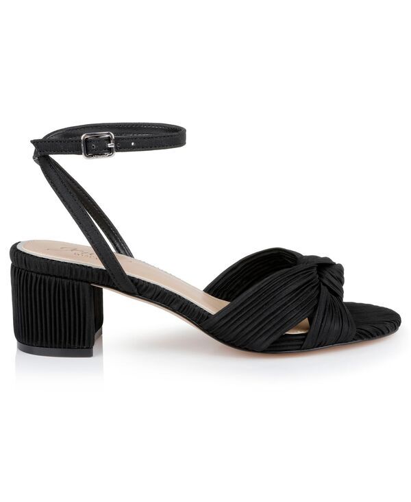 ジュウェルダグレイミシュカ レディース シューズ サンダル ヒール Jewel Badgley Mischka Womens Hudson Knot Block Heel Evening Sandals Black Plissee ブラック