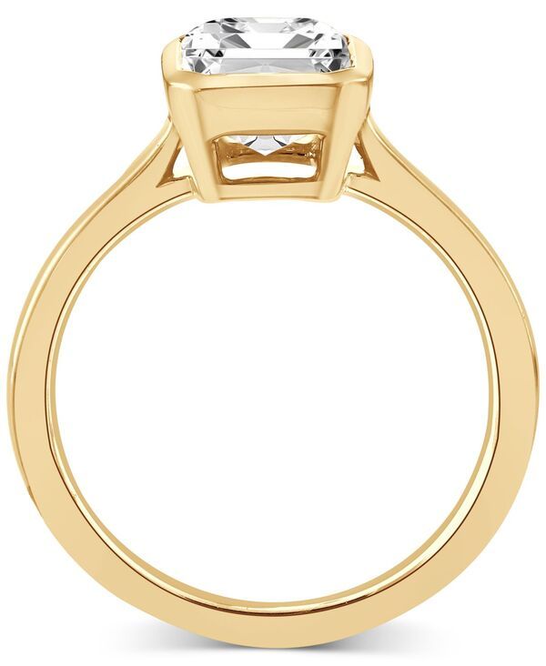 バッジェリーミシュカ レディース アクセサリー リング Badgley Mischka Certified Lab Grown Diamond EmeraldCut Bezel Solitairengagement Ring 3 ctw in 14k Yell