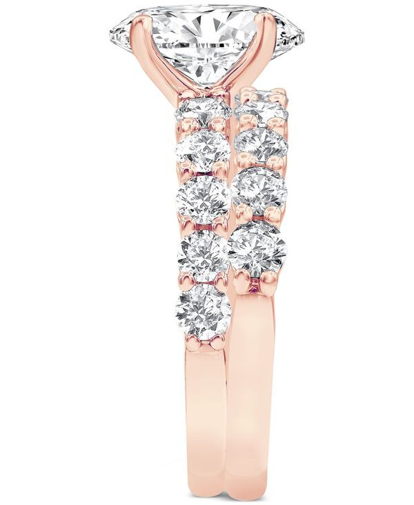 バッジェリーミシュカ レディース アクセサリー リング Badgley Mischka Certified Lab Grown Diamond Oval Bridal Set 338 ctw in 14k Rose Gold ゴールド