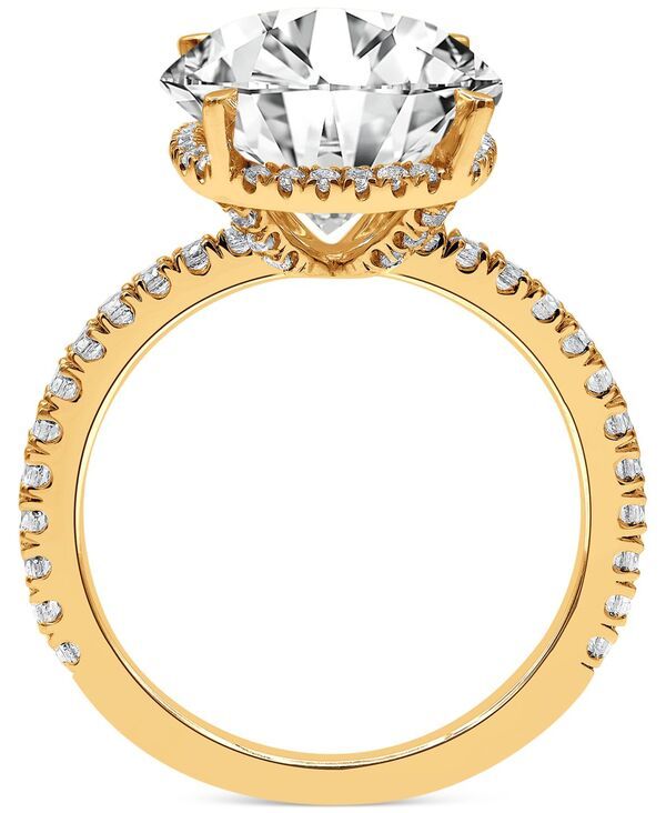 バッジェリーミシュカ レディース アクセサリー リング Badgley Mischka Certified Lab Grown Diamond Hidden Halo Engagement Ring 4 ctw in 14k Yellow Gold イエロー