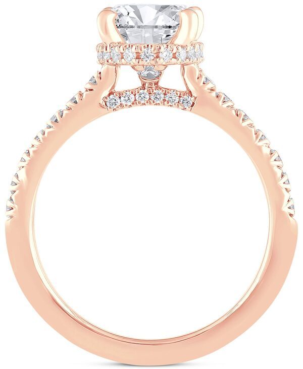 バッジェリーミシュカ レディース アクセサリー リング Badgley Mischka Certified Lab Grown Diamond Oval Engagement Ring 212 ctw in 14k Rose Gold ゴールド