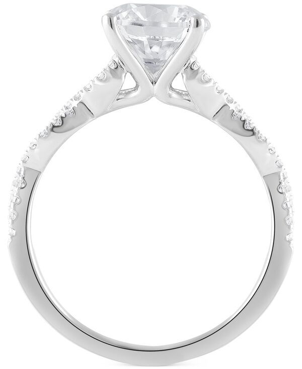 バッジェリーミシュカ レディース アクセサリー リング Badgley Mischka Certified Lab Grown Diamond Twist Engagement Ring 2 ctw in 14k White Gold ホワイト