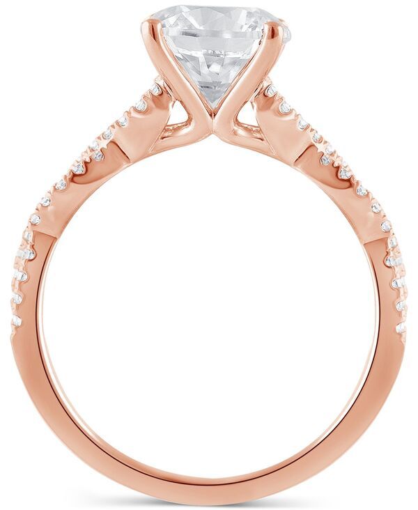 バッジェリーミシュカ レディース アクセサリー リング Badgley Mischka Certified Lab Grown Diamond Twist Engagement Ring 2 ctw in 14k Rose Gold ゴールド