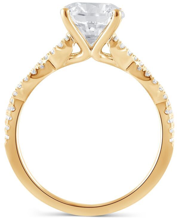 バッジェリーミシュカ レディース アクセサリー リング Badgley Mischka Certified Lab Grown Diamond Twist Engagement Ring 2 ctw in 14k Yellow Gold イエロー
