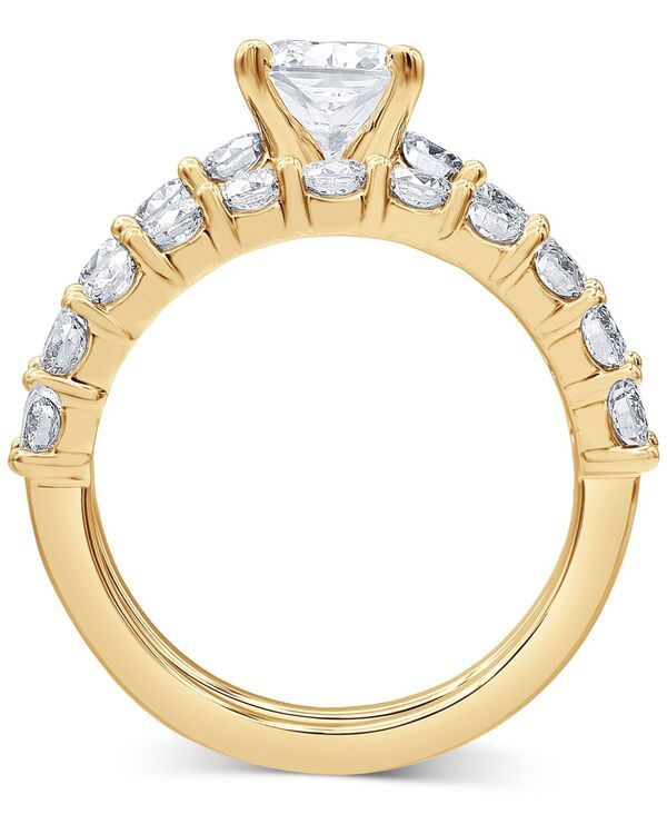 バッジェリーミシュカ レディース アクセサリー リング Badgley Mischka Certified Lab Grown Diamond Cushion Bridal Set 338 ctw in 14k Yellow Gold イエロー