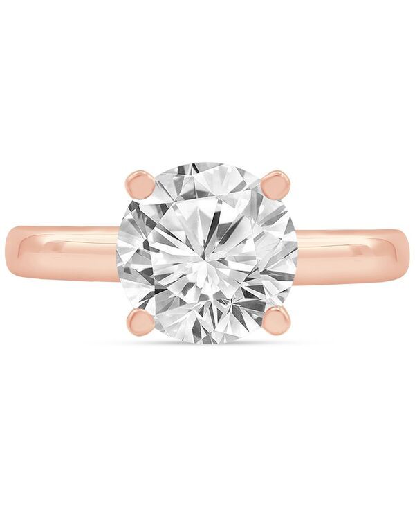 バッジェリーミシュカ レディース アクセサリー リング Badgley Mischka Certified Lab Grown Diamond Solitairengagement Ring 3 ctw in 14k Rose Gold ゴールド