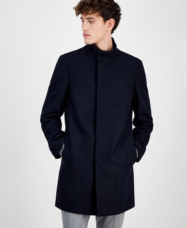 カルバンクライン メンズ アウター ジャケット・ブルゾン ウール コート Calvin Klein Mens Mayden SlimFit Wool Blend Overcoat Dark Navy ネイビー
