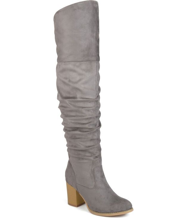 ジュルネ コレクション レディース シューズ ブーツ・レインブーツ ヒール Journee Collection Womens Kaison Stacked Heel Over The Knee Regular Wide Calf Extra Wide Cal