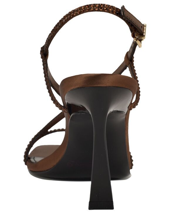 ナインウェスト レディース シューズ サンダル Nine West Womens Vallanh Embellished Strappy Stiletto Sandals Brown Rhinestone ブラウン