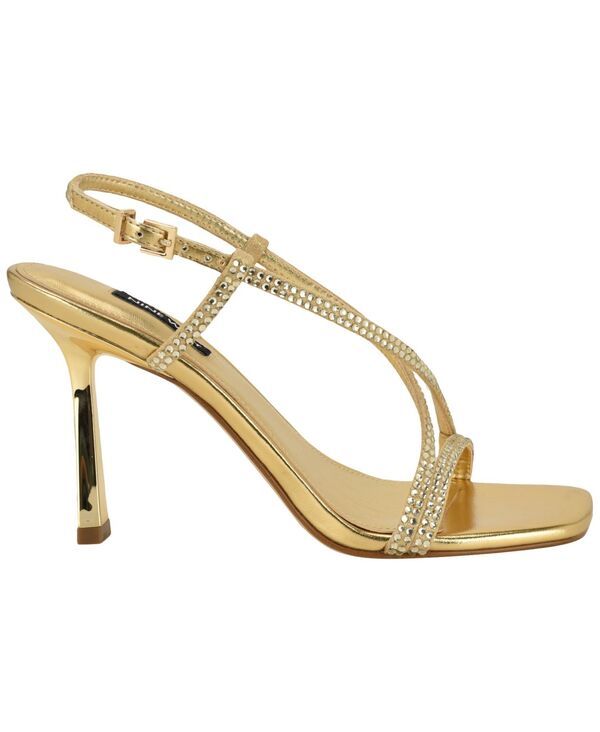 ナインウェスト レディース シューズ サンダル Nine West Womens Vallanh Embellished Strappy Stiletto Sandals Gold Rhinestone ゴールド